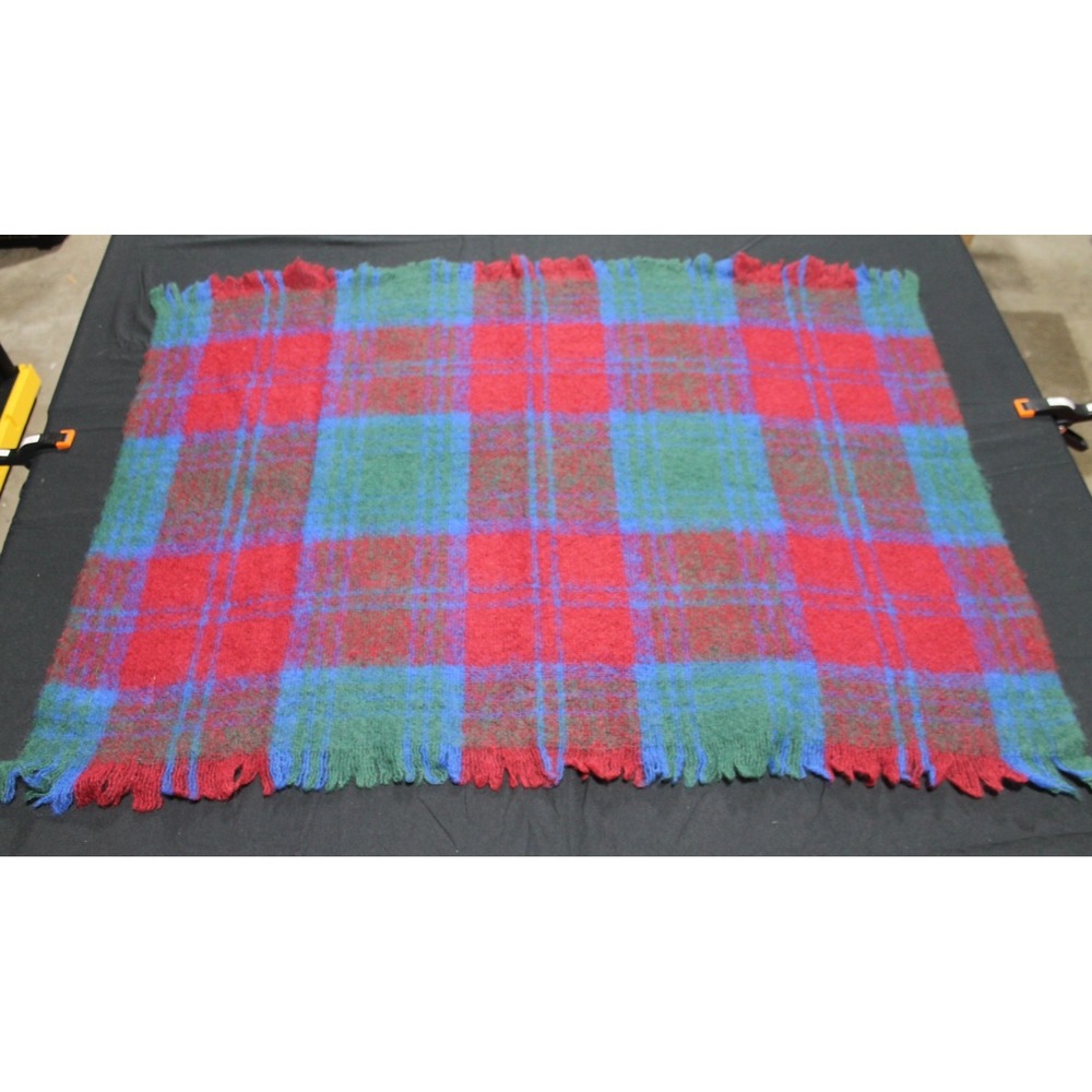 Scottish Clanwear Jedburgh Scotland Mohair Wool Tartan Throw Blanket With Fringe